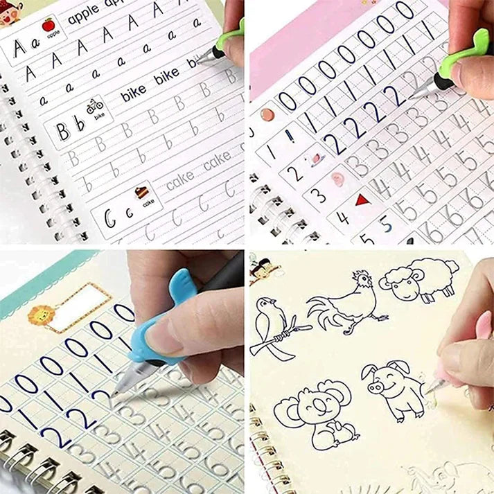 🧠 Learning Joy™ 3D Handwriting Improve Book ✍️ | 4 Books + 1 Magic Pen + Refills 📘✨