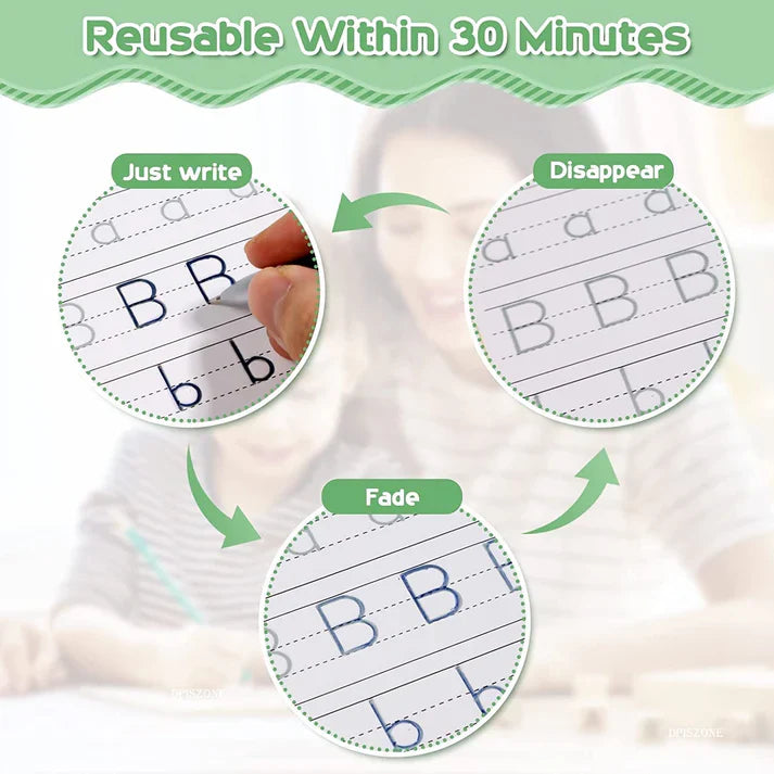 🧠 Learning Joy™ 3D Handwriting Improve Book ✍️ | 4 Books + 1 Magic Pen + Refills 📘✨