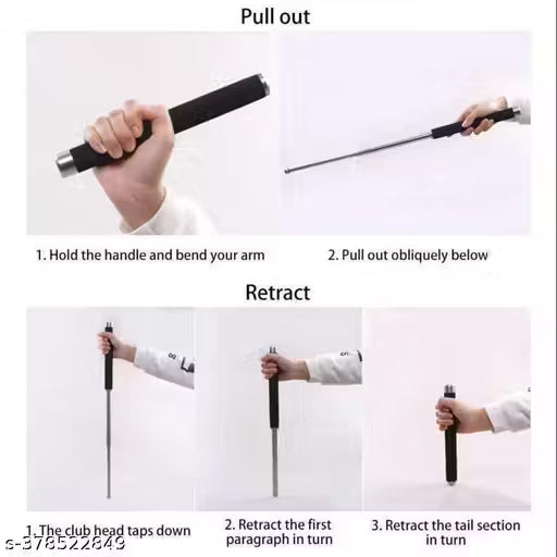 🛡️ DEFENZO™ Foldable Self Defense Stick 💪 | Stay Safe, Stay, freely ⚡